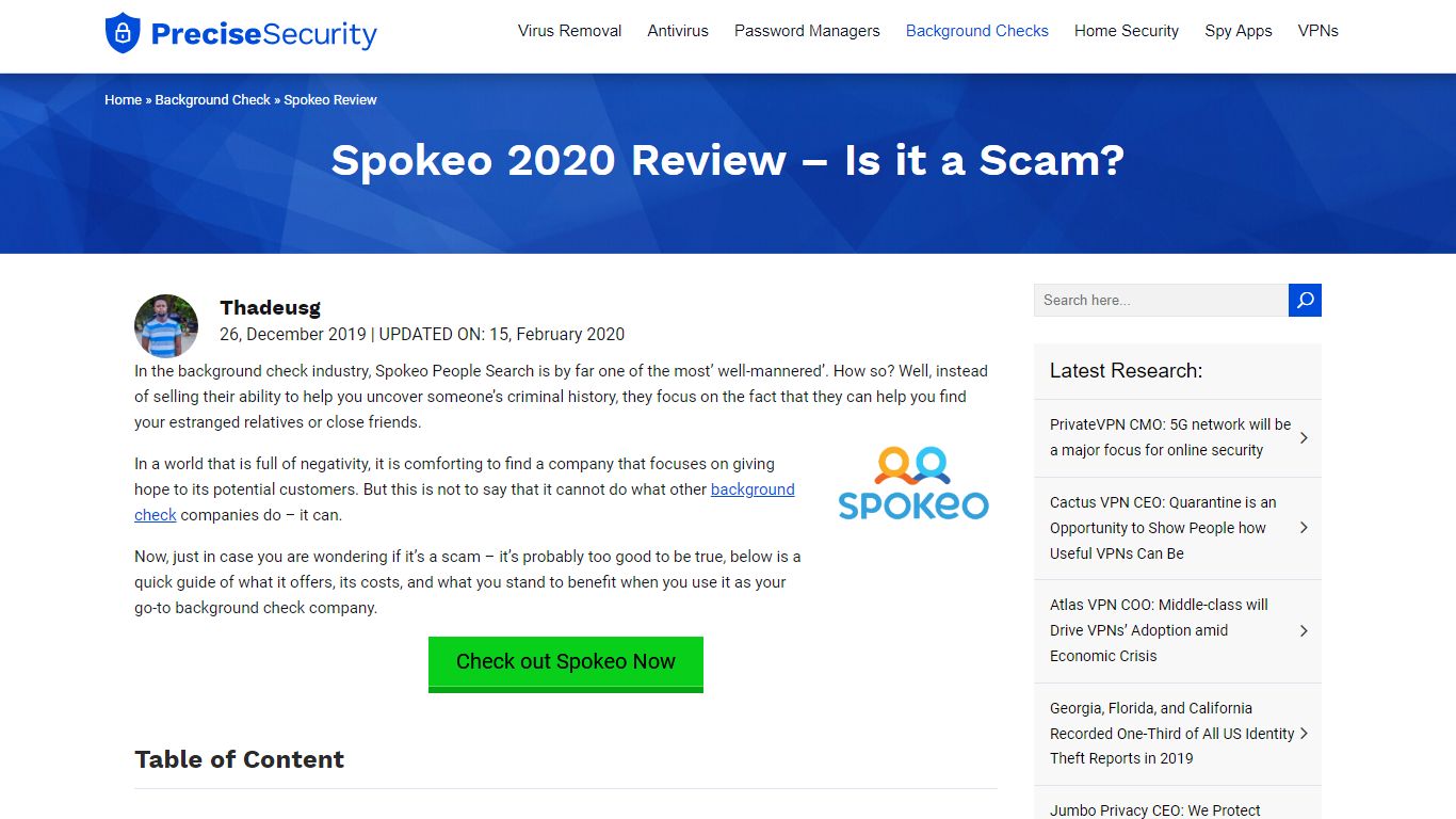 Spokeo 2020 Review – Is it a Scam? - PreciseSecurity.com